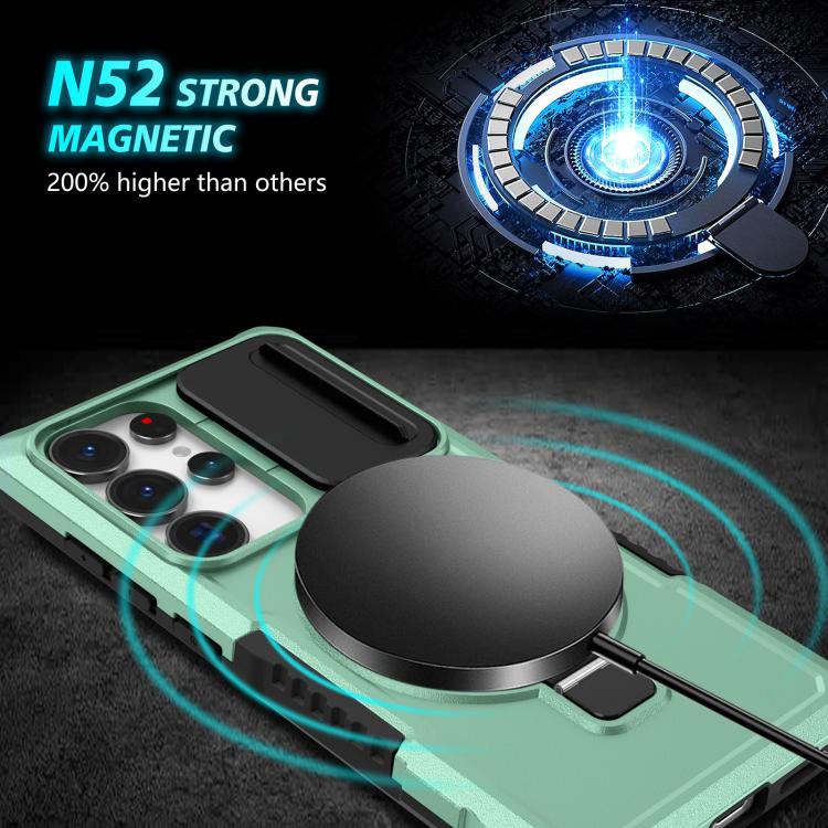 For Samsung Galaxy S25 Ultra 5G Sliding Camshield MagSafe Holder TPU Hybrid PC Phone Case(Light Blue) - Galaxy S25 Ultra 5G Cases by PMC TechLife | Online Shopping South Africa | PMC TechLife | Buy Now Pay Later Mobicred