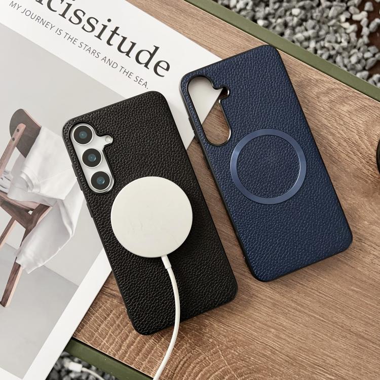 For Samsung Galaxy S25 5G CD Magsafe Magnetic Litchi Texture Phone Case(Green) - Galaxy S25 5G Cases by PMC TechLife | Online Shopping South Africa | PMC TechLife | Buy Now Pay Later Mobicred