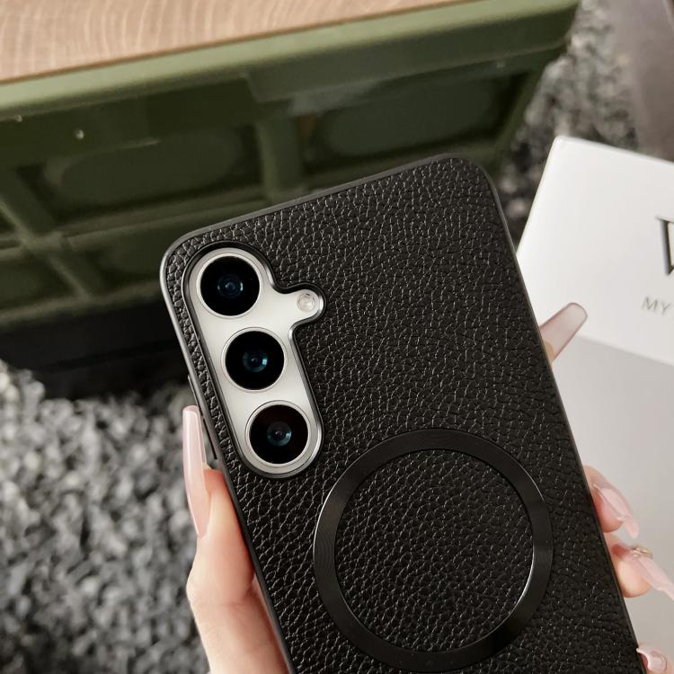 For Samsung Galaxy S25+ 5G CD Magsafe Magnetic Litchi Texture Phone Case(Green) - Galaxy S25+ 5G Cases by PMC TechLife | Online Shopping South Africa | PMC TechLife | Buy Now Pay Later Mobicred