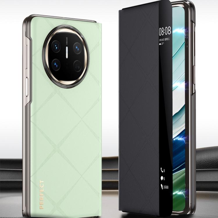 For Huawei Mate X5 Plain Leather Embossed MagSafe Magnetic Phone Leather Case(Green) - Huawei Cases by PMC TechLife | Online Shopping South Africa | PMC TechLife | Buy Now Pay Later Mobicred