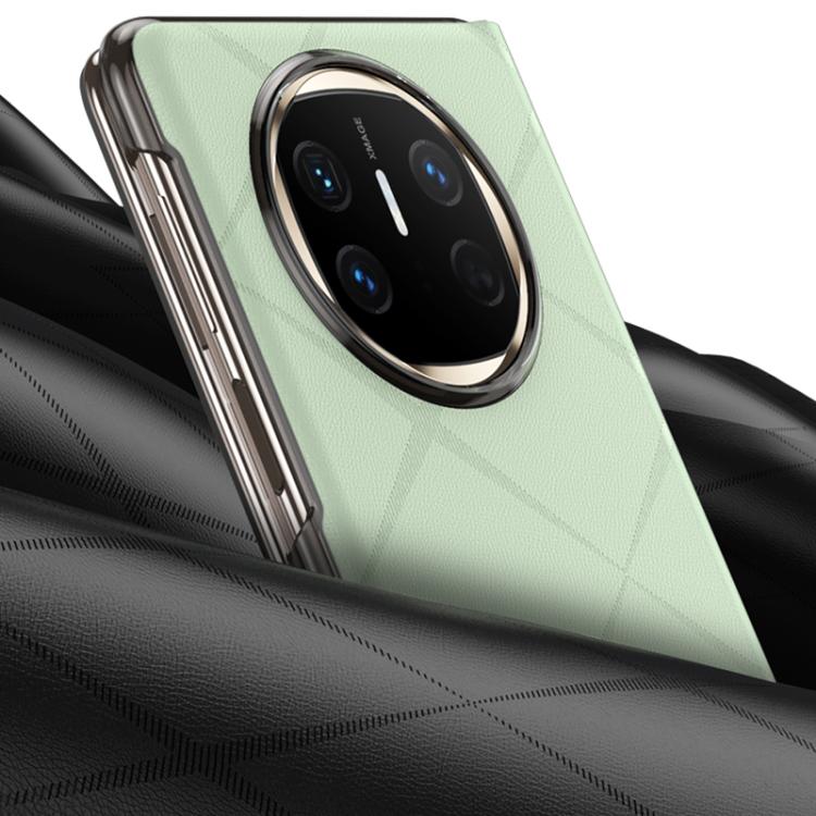 For Huawei Mate X3 Plain Leather Embossed MagSafe Magnetic Phone Leather Case(Green) - Huawei Cases by PMC TechLife | Online Shopping South Africa | PMC TechLife | Buy Now Pay Later Mobicred