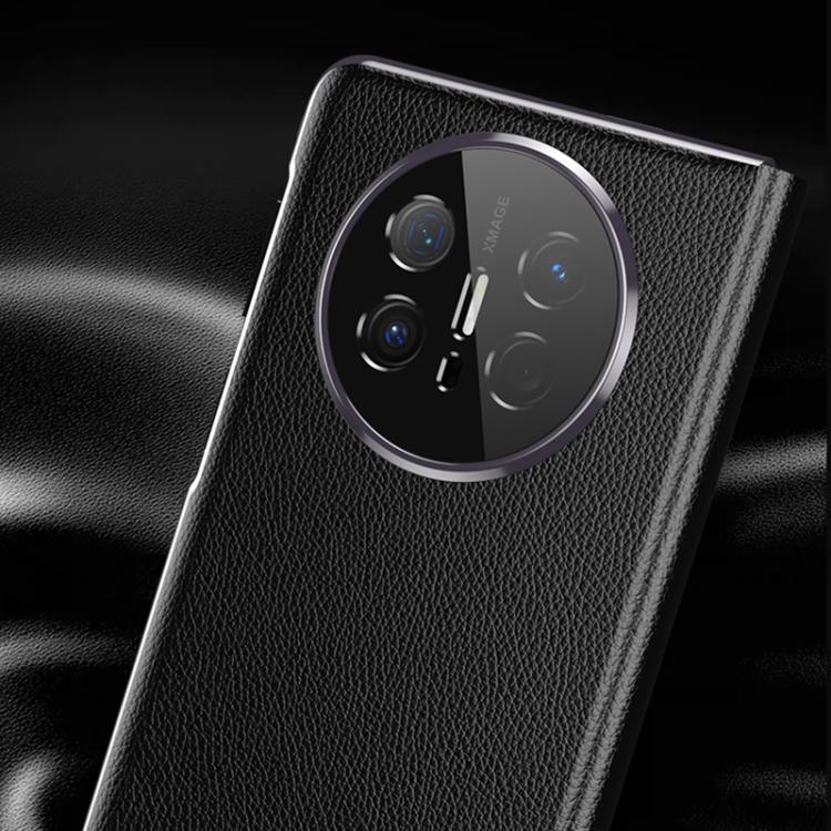 For Huawei Mate X6 Electroplating Litchi Pattern Grain Leather Smart Window MagSafe Phone Leather Case(Coffee) - Huawei Cases by PMC TechLife | Online Shopping South Africa | PMC TechLife | Buy Now Pay Later Mobicred