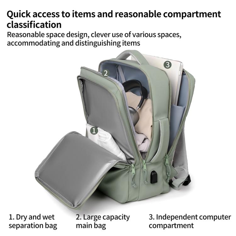 P960 Large Capacity Water Resistant Fashionable Backpack(Dark Grey) - Backpack by PMC TechLife | Online Shopping South Africa | PMC TechLife | Buy Now Pay Later Mobicred
