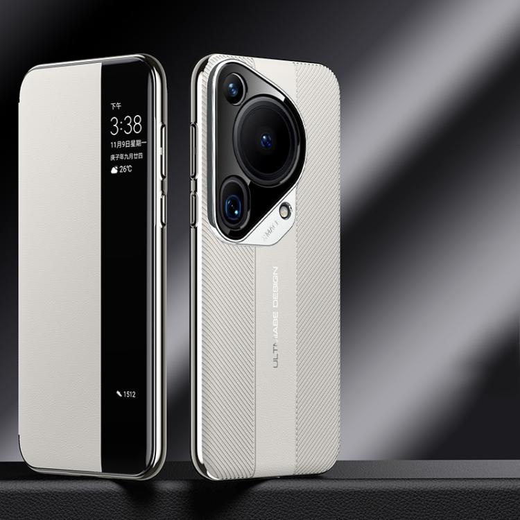 For Huawei Pura 70 Ultra Smart View Window Imitation Ultimate Design Phone Case(White) - Huawei Cases by PMC TechLife | Online Shopping South Africa | PMC TechLife | Buy Now Pay Later Mobicred