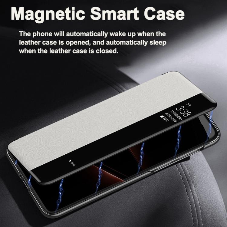 For Huawei Mate 60 Smart View Window Imitation Ultimate Design Phone Case(Red) - Huawei Cases by PMC TechLife | Online Shopping South Africa | PMC TechLife | Buy Now Pay Later Mobicred