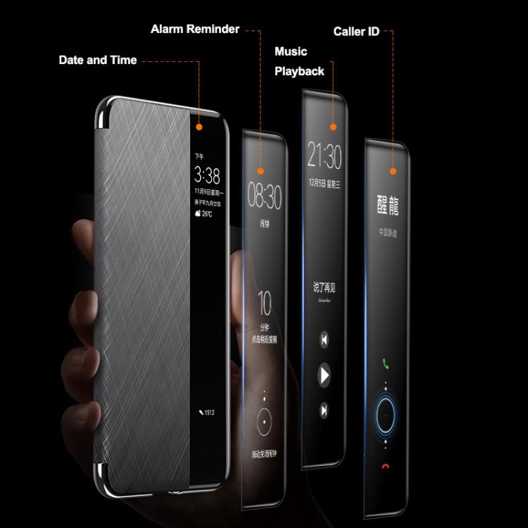 For Huawei Mate 60 Smart View Window Plain Leather Paint PC Phone Case(Grey) - Huawei Cases by PMC TechLife | Online Shopping South Africa | PMC TechLife | Buy Now Pay Later Mobicred