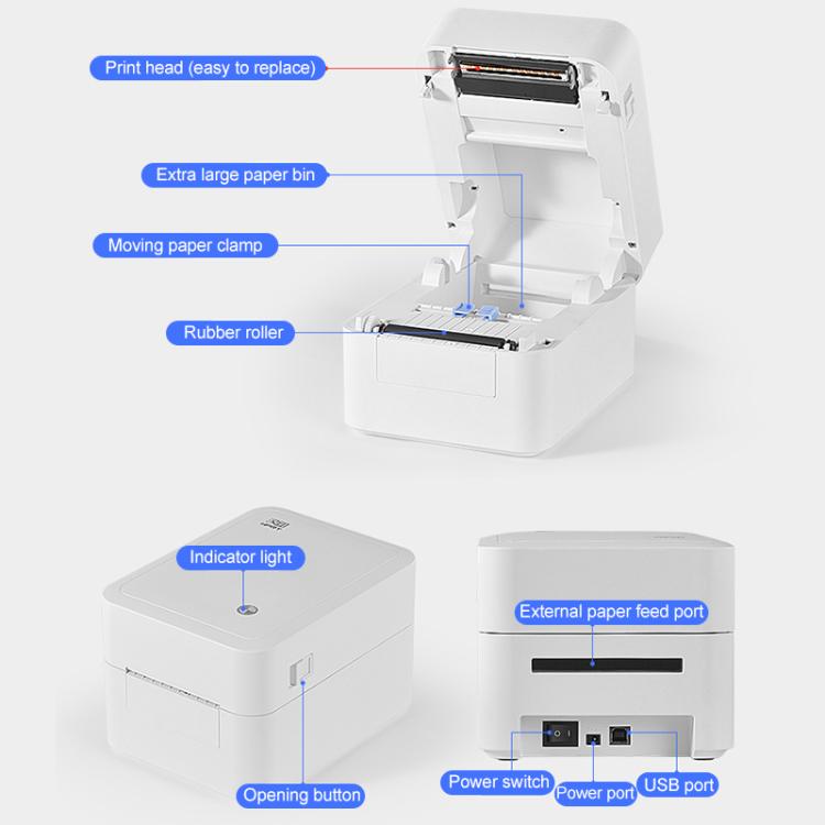 HPRT D35 Computer Version Express Electronic Waybill Printer, Plug:UK Plug(White) - Printer by PMC TechLife | Online Shopping South Africa | PMC TechLife | Buy Now Pay Later Mobicred