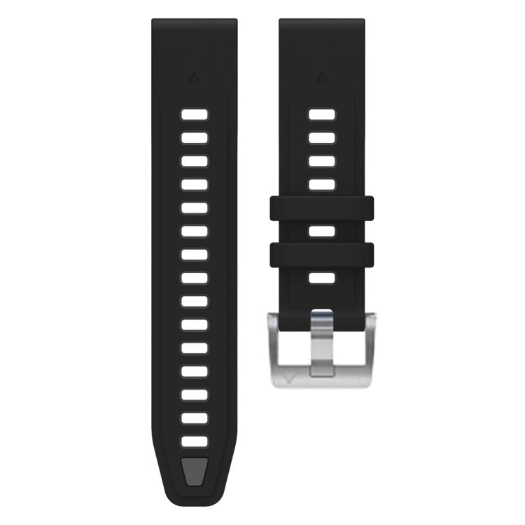 For Garmin Fenix 8 AMOLED 43mm Silver Steel Buckle Quick Release Silicone Watch Band(Black Gray) - free shipping - PMC TechLife - Order now!