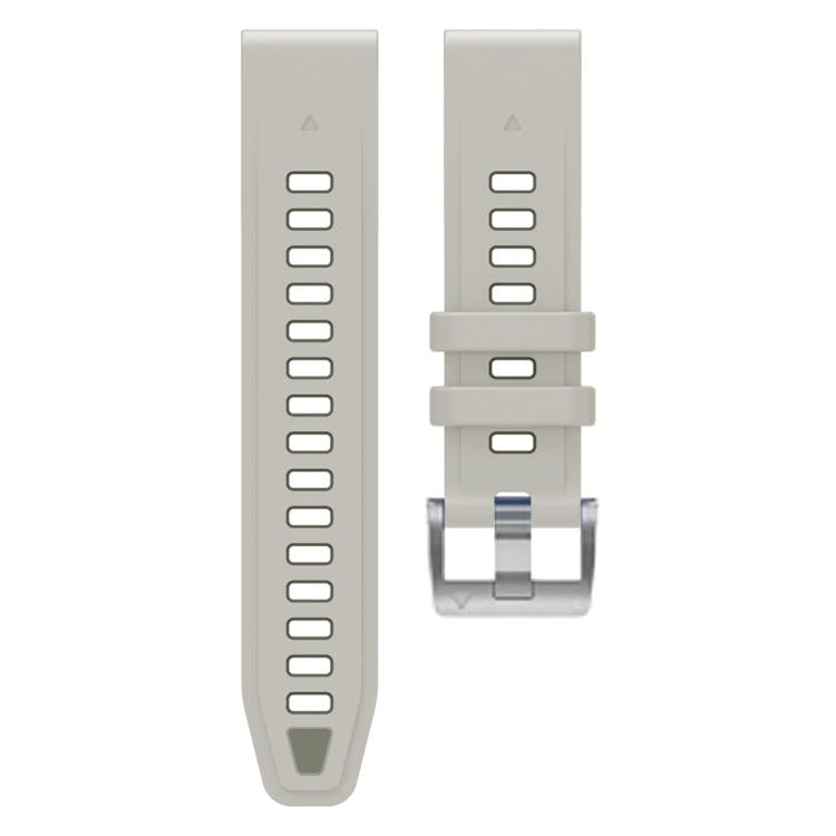 For Garmin Fenix 8 AMOLED 43mm Silver Steel Buckle Quick Release Silicone Watch Band(Sand Gray) - free shipping - PMC TechLife - Order now!