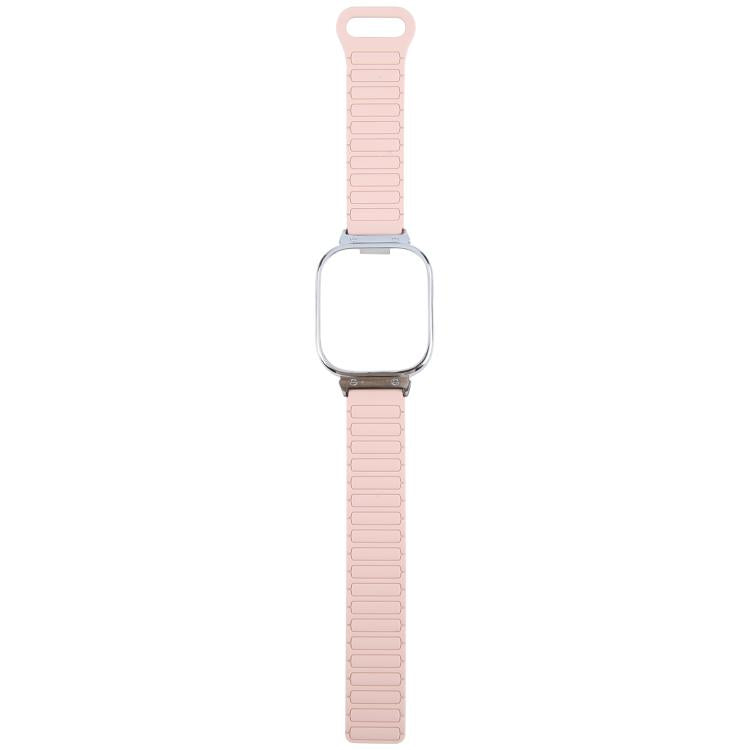 For Redmi Watch 5 / Watch 4 Metal Silver Frame Integrated I-shaped Magnetic Silicone Watch Band(Pink Blue) - free shipping - PMC TechLife - Order now!