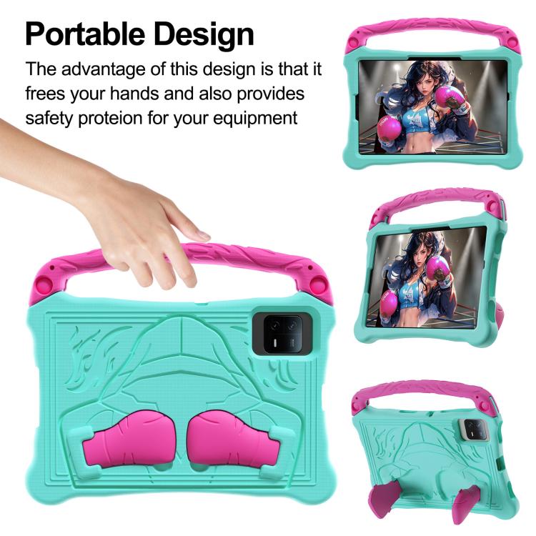 For Huawei MatePad SE 11 2024 Boxing Series Kickstand EVA Shockproof Tablet Case with Shoulder Strap(Mint Rose Red) - Huawei by PMC TechLife | Online Shopping South Africa | PMC TechLife | Buy Now Pay Later Mobicred