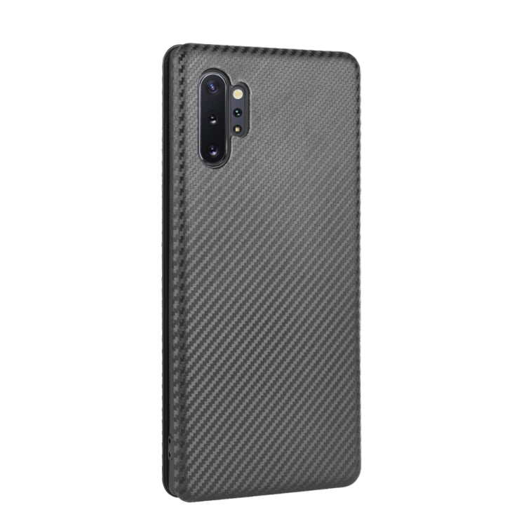 For Samsung Galaxy Note10 Plus Carbon Fiber Texture Horizontal Flip TPU + PC + PU Leather Case with Card Slot(Black) - Galaxy Phone Cases by PMC TechLife | Online Shopping South Africa | PMC TechLife