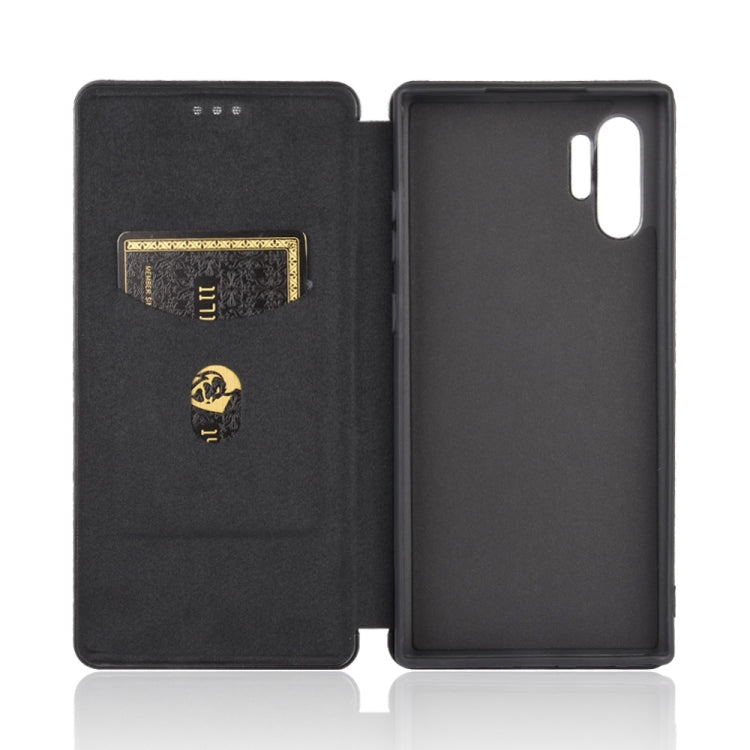 For Samsung Galaxy Note10 Plus Carbon Fiber Texture Horizontal Flip TPU + PC + PU Leather Case with Card Slot(Black) - Galaxy Phone Cases by PMC TechLife | Online Shopping South Africa | PMC TechLife