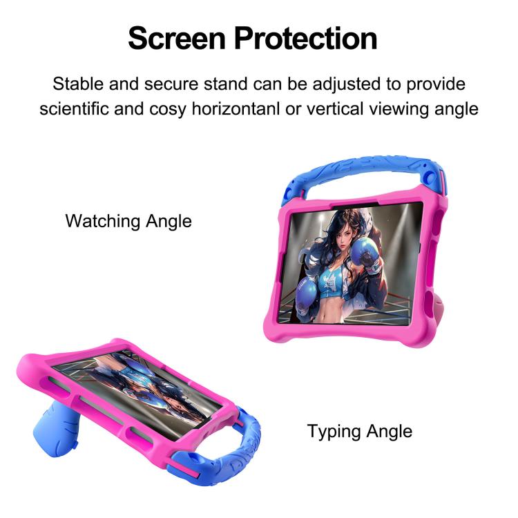 For Honor Pad X8a 11 inch Boxing Series Kickstand EVA Shockproof Tablet Case with Shoulder Strap(Rose Red Blue) - Honor by PMC TechLife | Online Shopping South Africa | PMC TechLife | Buy Now Pay Later Mobicred