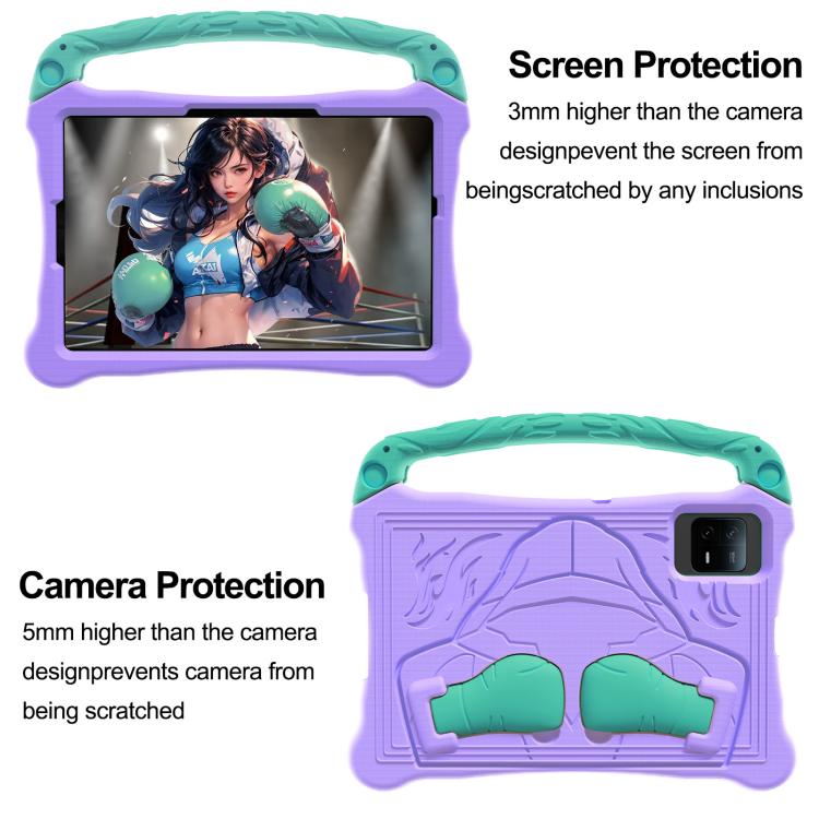 For Honor Pad X8a 11 inch Boxing Series Kickstand EVA Shockproof Tablet Case with Shoulder Strap(Purple Mint) - Honor by PMC TechLife | Online Shopping South Africa | PMC TechLife | Buy Now Pay Later Mobicred