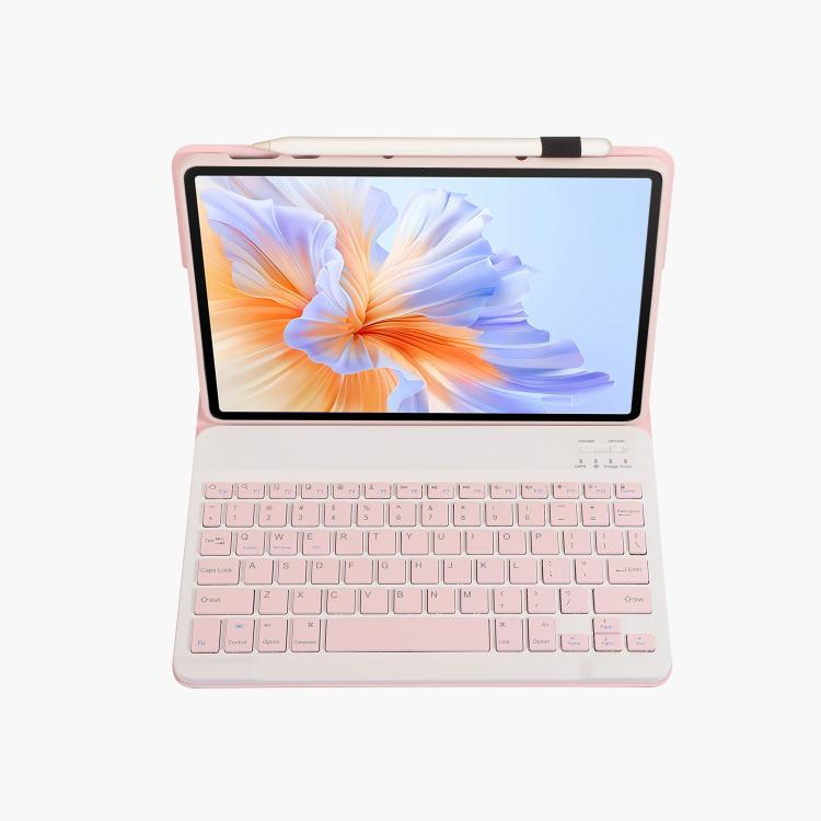 For Honor Pad V9 AH27 Ultra-thin Detachable Bluetooth Keyboard Leather Tablet Case(Pink White) - Huawei Keyboard by PMC TechLife | Online Shopping South Africa | PMC TechLife | Buy Now Pay Later Mobicred
