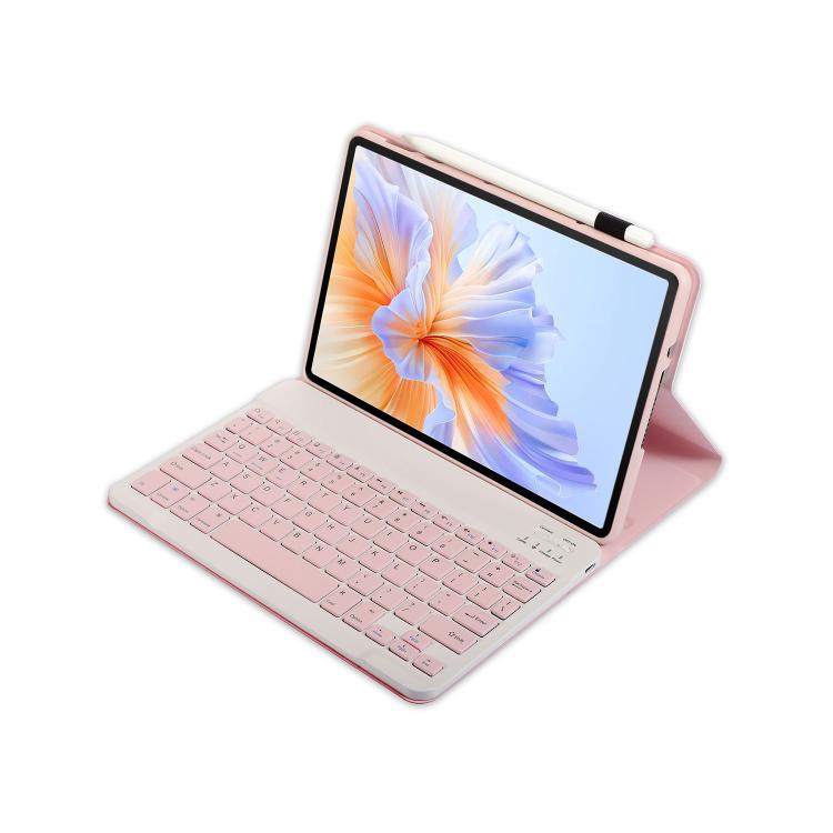 For Honor Pad V9 AH27 Ultra-thin Detachable Bluetooth Keyboard Leather Tablet Case(Pink White) - Huawei Keyboard by PMC TechLife | Online Shopping South Africa | PMC TechLife | Buy Now Pay Later Mobicred