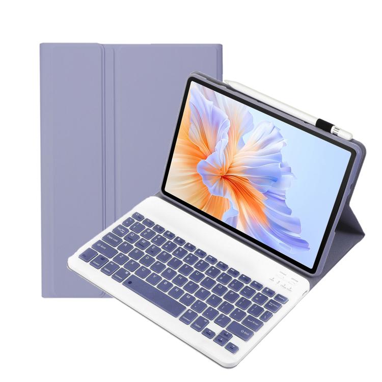For Honor Pad V9 AH27 Ultra-thin Detachable Bluetooth Keyboard Leather Tablet Case(Lavender White) - Huawei Keyboard by PMC TechLife | Online Shopping South Africa | PMC TechLife | Buy Now Pay Later Mobicred