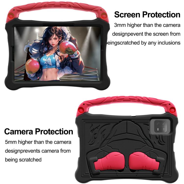 For For Lenovo Tab M11/ Xiaoxin Pad 11 2024 Boxing Series Kickstand EVA Shockproof Tablet Case with Shoulder Strap(Black Red) - Lenovo by PMC TechLife | Online Shopping South Africa | PMC TechLife | Buy Now Pay Later Mobicred