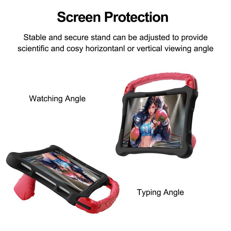 For For Lenovo Tab M11/ Xiaoxin Pad 11 2024 Boxing Series Kickstand EVA Shockproof Tablet Case with Shoulder Strap(Black Red) - Lenovo by PMC TechLife | Online Shopping South Africa | PMC TechLife | Buy Now Pay Later Mobicred
