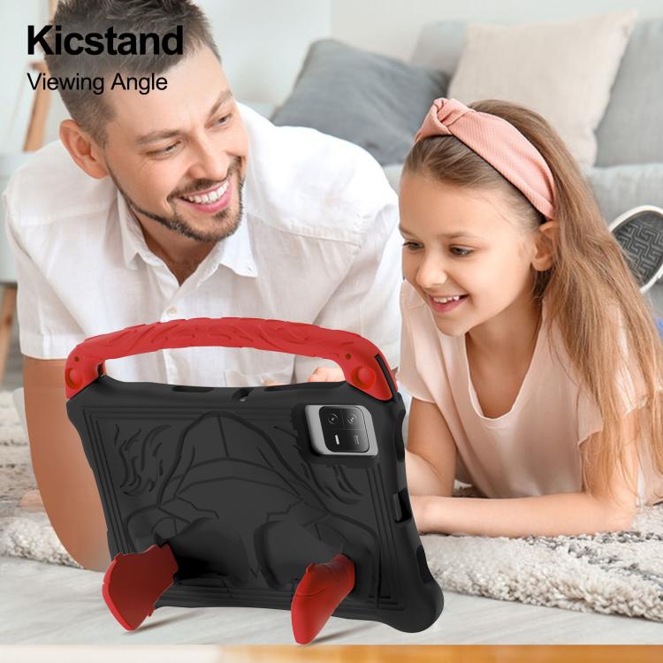 For For Lenovo Tab M11/ Xiaoxin Pad 11 2024 Boxing Series Kickstand EVA Shockproof Tablet Case with Shoulder Strap(Black Red) - Lenovo by PMC TechLife | Online Shopping South Africa | PMC TechLife | Buy Now Pay Later Mobicred
