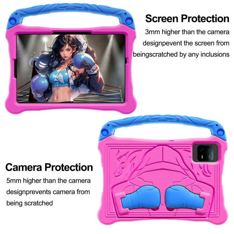 For For Lenovo Tab M11/ Xiaoxin Pad 11 2024 Boxing Series Kickstand EVA Shockproof Tablet Case with Shoulder Strap(Rose Red Blue) - Lenovo by PMC TechLife | Online Shopping South Africa | PMC TechLife | Buy Now Pay Later Mobicred