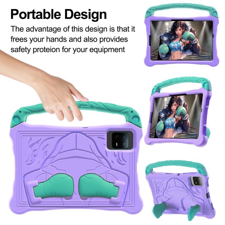 For For Lenovo Tab M11/ Xiaoxin Pad 11 2024 Boxing Series Kickstand EVA Shockproof Tablet Case with Shoulder Strap(Purple Mint) - Lenovo by PMC TechLife | Online Shopping South Africa | PMC TechLife | Buy Now Pay Later Mobicred