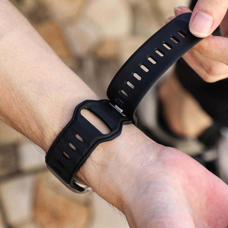 For Apple Watch 42mm / 41mm / 40mm / 38mm Norman Buckle Two-color Silicone Watch Band(Black) - free shipping - PMc TechLife - Order now!