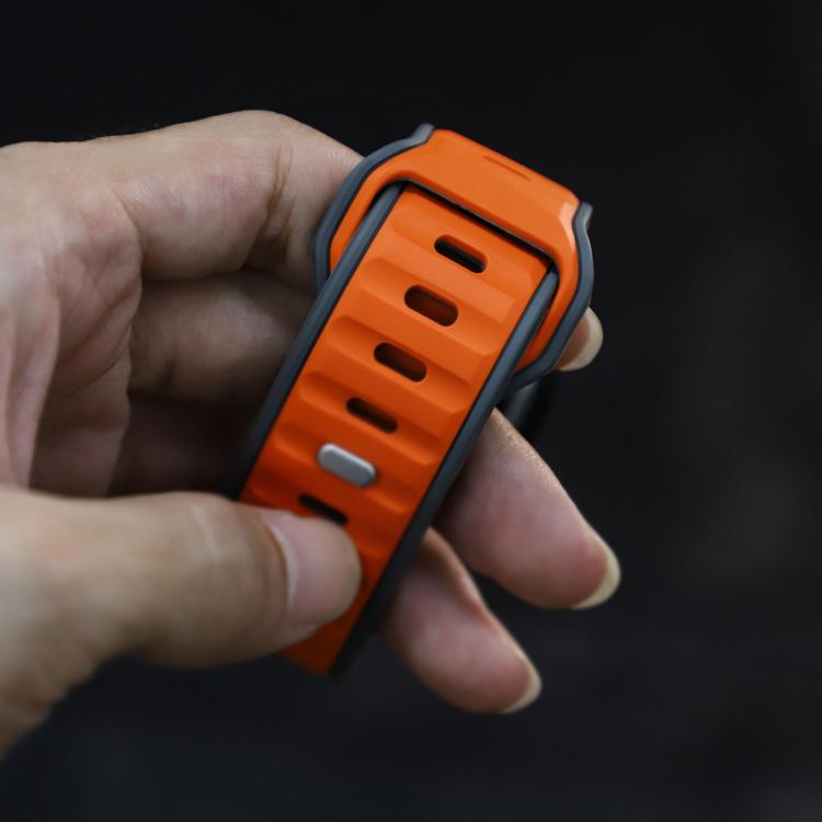 For Apple Watch 42mm / 41mm / 40mm / 38mm Norman Buckle Two-color Silicone Watch Band(Grey Orange) - free shipping - PMc TechLife - Order now!