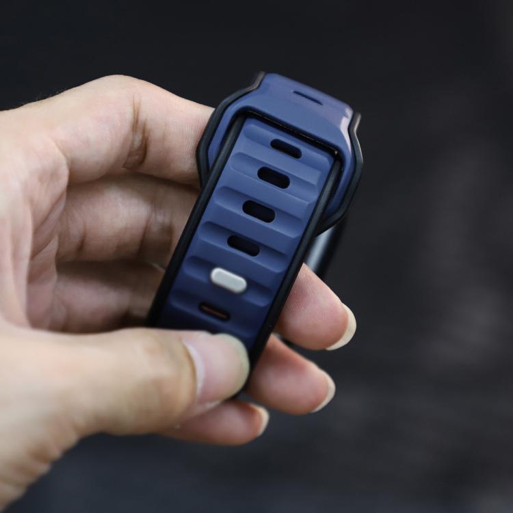 For Apple Watch 42mm / 41mm / 40mm / 38mm Norman Buckle Two-color Silicone Watch Band(Blue Black) - free shipping - PMc TechLife - Order now!