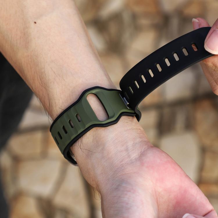For Apple Watch 42mm / 41mm / 40mm / 38mm Norman Buckle Two-color Silicone Watch Band(Army Green Black) - free shipping - PMc TechLife - Order now!