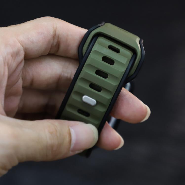 For Apple Watch 42mm / 41mm / 40mm / 38mm Norman Buckle Two-color Silicone Watch Band(Army Green Black) - free shipping - PMc TechLife - Order now!