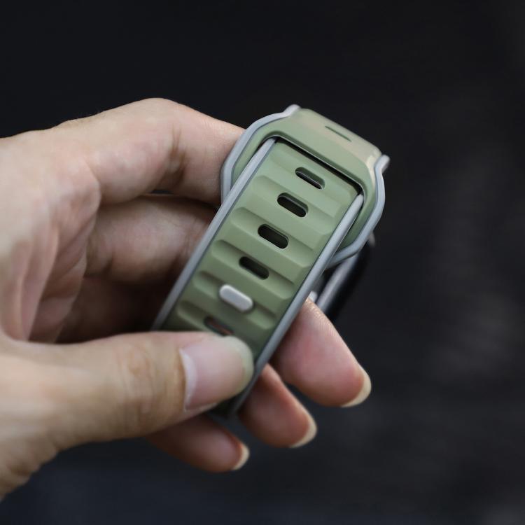 For Apple Watch 42mm / 41mm / 40mm / 38mm Norman Buckle Two-color Silicone Watch Band(Light Green Grey) - free shipping - PMc TechLife - Order now!