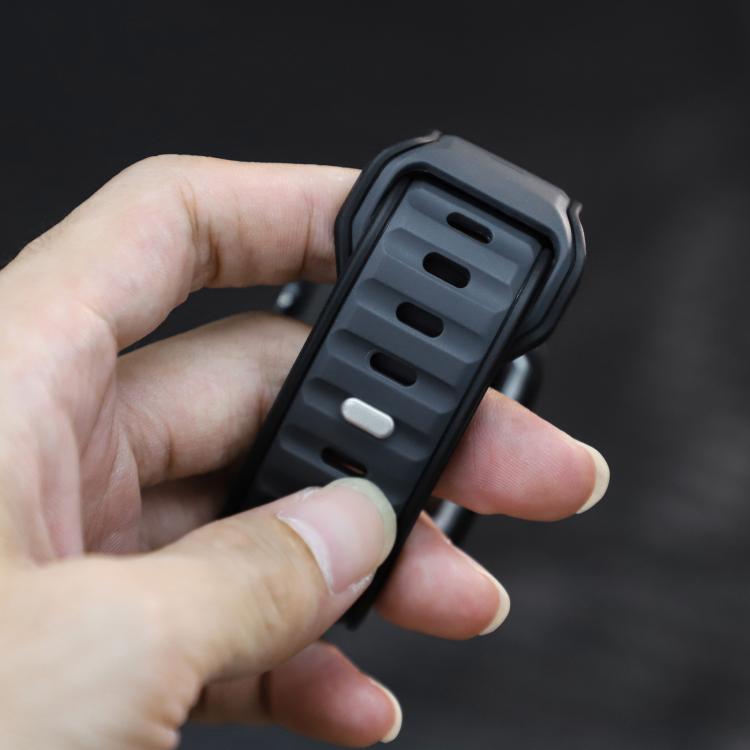 For Apple Watch 46mm / 49mm / 45mm / 44mm Norman Buckle Two-color Silicone Watch Band(Midnight Black) - free shipping - PMc TechLife - Order now!