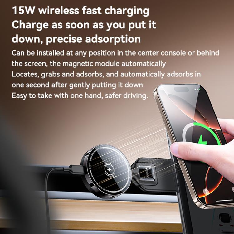 Yesido C316 15W Magsafe Magnetic Car Wireless Charger(Black) - Wireless Charger Holders by PMc TechLife | Online Shopping South Africa | PMc TechLife | Buy Now Pay Later Mobicred