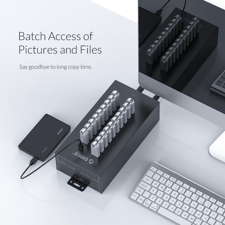 ORICO IH20P Industrial Grade 20 Ports USB 2.0 Hub, Plug:US Plug(Black) - free shipping - PMC TechLife - Order now!