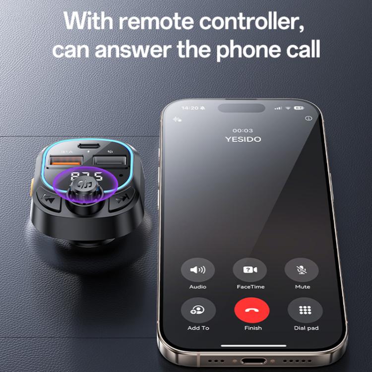 Yesido Y70 Car Bluetooth FM Transmitter(Black) - Bluetooth Car Kits by Yesido | Online Shopping South Africa | PMC TechLife | Buy Now Pay Later Mobicred