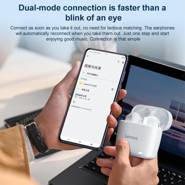 Original Lenovo TC3302 Wireless Bluetooth 5.3 Earphones(White) - free shipping - PMc TechLife - Order now!