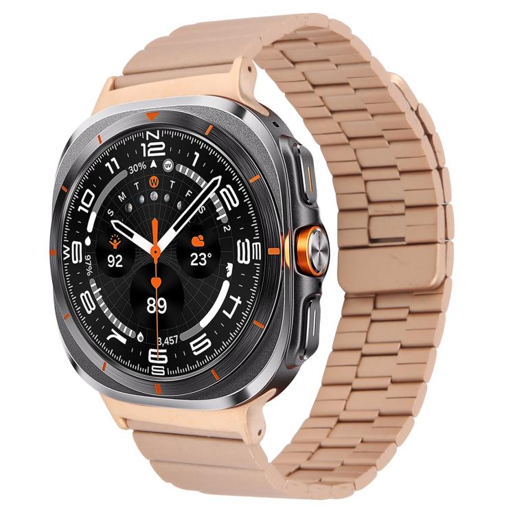 For Samsung Galaxy Watch Ultra 47mm Bamboo Stainless Steel Magnetic Watch Band(Rose Gold) - free shipping - PMc TechLife - Order now!