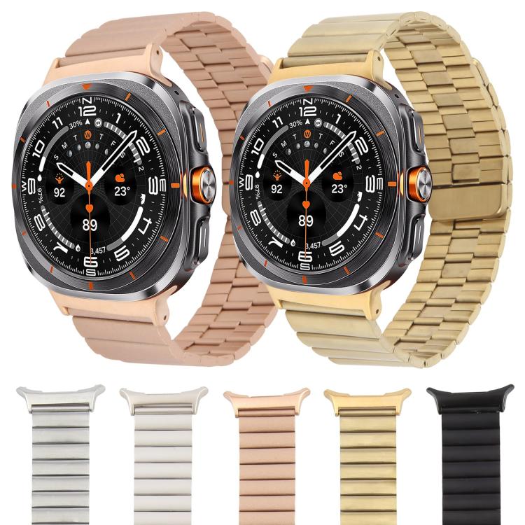 For Samsung Galaxy Watch Ultra 47mm Bamboo Stainless Steel Magnetic Watch Band(Starlight) - Watch Bands by PMc TechLife | Online Shopping South Africa | PMc TechLife | Buy Now Pay Later Mobicred
