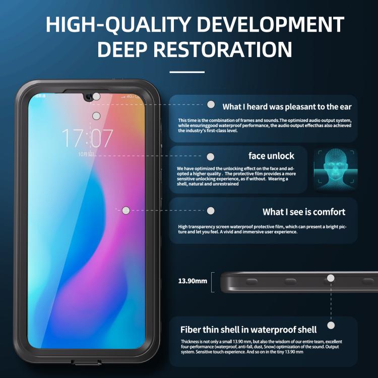 For Samsung Galaxy A55 5G RedPepper 360 Full Body Rugged IP68 Waterproof Phone Case(Black) - free shipping - PMc TechLife - Order now!