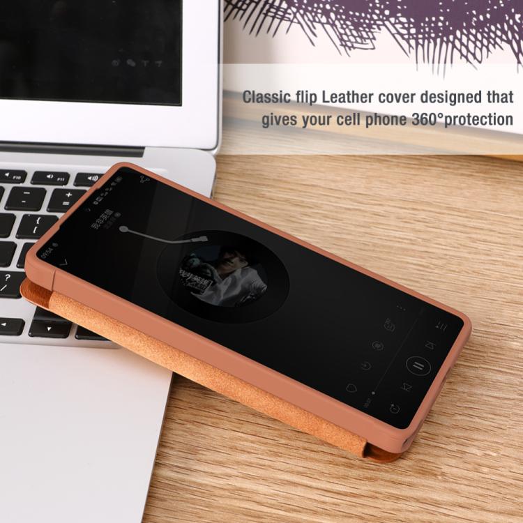 For Samsung Galaxy S25 Ultra 5G NILLKIN QIN Series Pro Sliding Camera Cover Design Leather Phone Case(Brown) - free shipping - PMc TechLife - Order now!