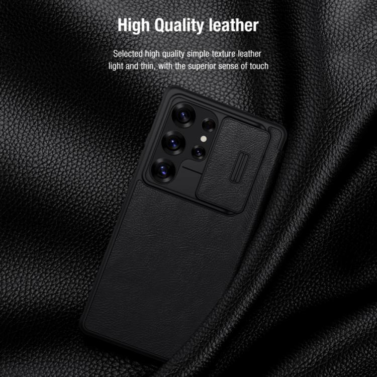 For Samsung Galaxy S25 Ultra 5G NILLKIN QIN Series Pro Sliding Camera Cover Design Leather Phone Case(Brown) - free shipping - PMc TechLife - Order now!
