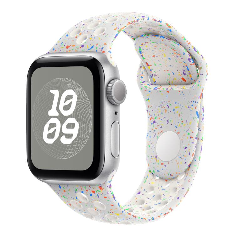 For Apple Watch 42mm / 41mm / 40mm / 38mm Coloful Silicone Watch Band(White Platinum) - free shipping - PMc TechLife - Order now!