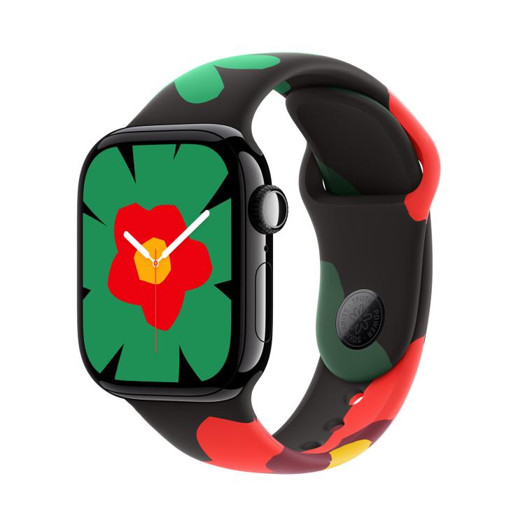 For Apple Watch 46mm / 49mm / 45mm / 44mm Sport Silicone Watch Band(Flower) - Watch Bands by PMc TechLife | Online Shopping South Africa | PMc TechLife | Buy Now Pay Later Mobicred
