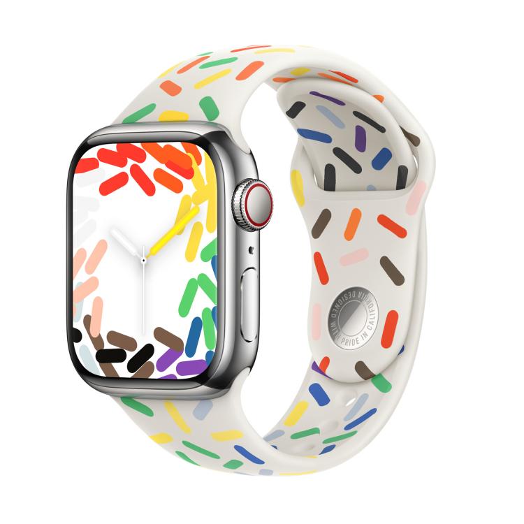 For Apple Watch 42mm / 41mm / 40mm / 38mm Sport Silicone Watch Band(Rainbow) - free shipping - PMc TechLife - Order now!