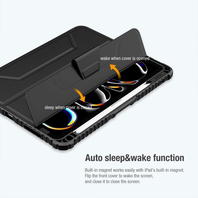 For iPad Air 11 2024 / 2025 NILLKIN Bumper Pro Folding Style Tablet Leather Case(Black) - iPad Air 11 2025 / 2024 Cases by NILLKIN | Online Shopping South Africa | PMc TechLife | Buy Now Pay Later Mobicred