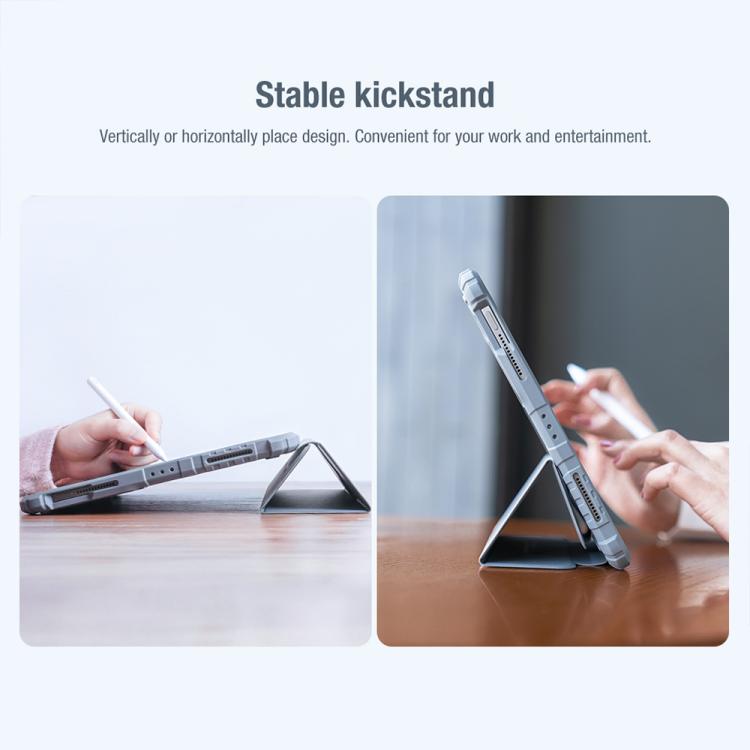 For iPad Air 11 2024 / 2025 NILLKIN Bumper Pro Folding Style Tablet Leather Case(Grey) - free shipping - PMc TechLife - Order now!