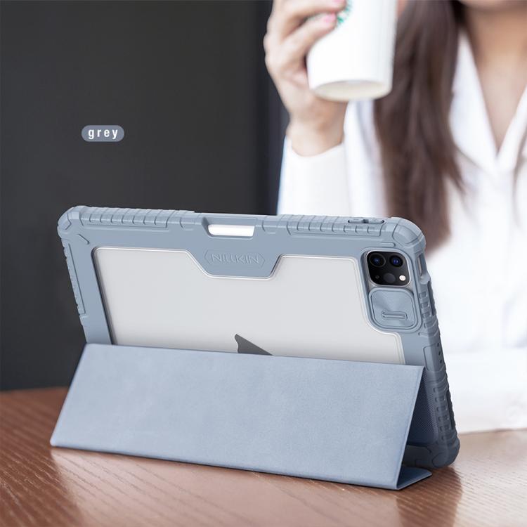 For iPad Air 11 2024 / 2025 NILLKIN Bumper Pro Folding Style Tablet Leather Case(Grey) - free shipping - PMc TechLife - Order now!