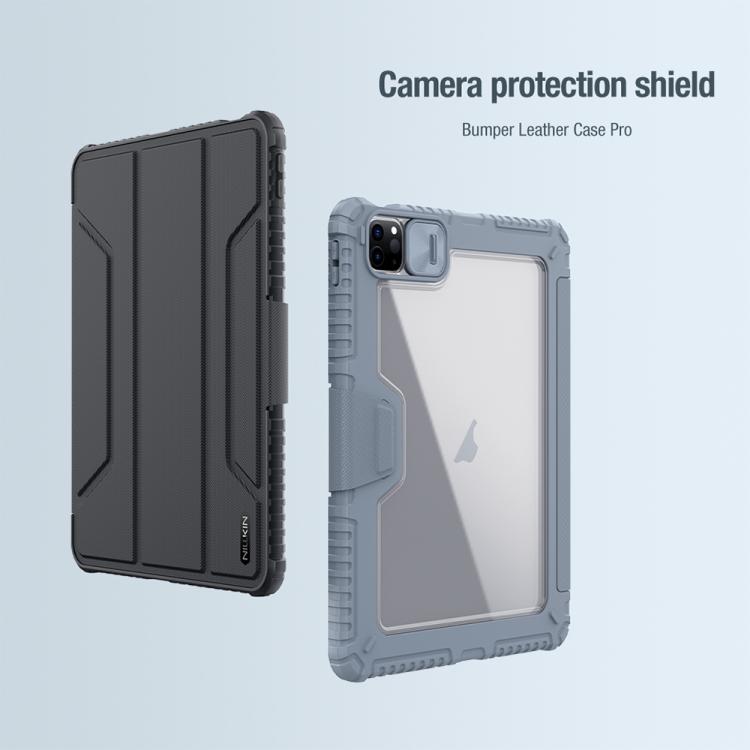 For iPad Air 11 2024 / 2025 NILLKIN Bumper Pro Folding Style Tablet Leather Case(Grey) - free shipping - PMc TechLife - Order now!